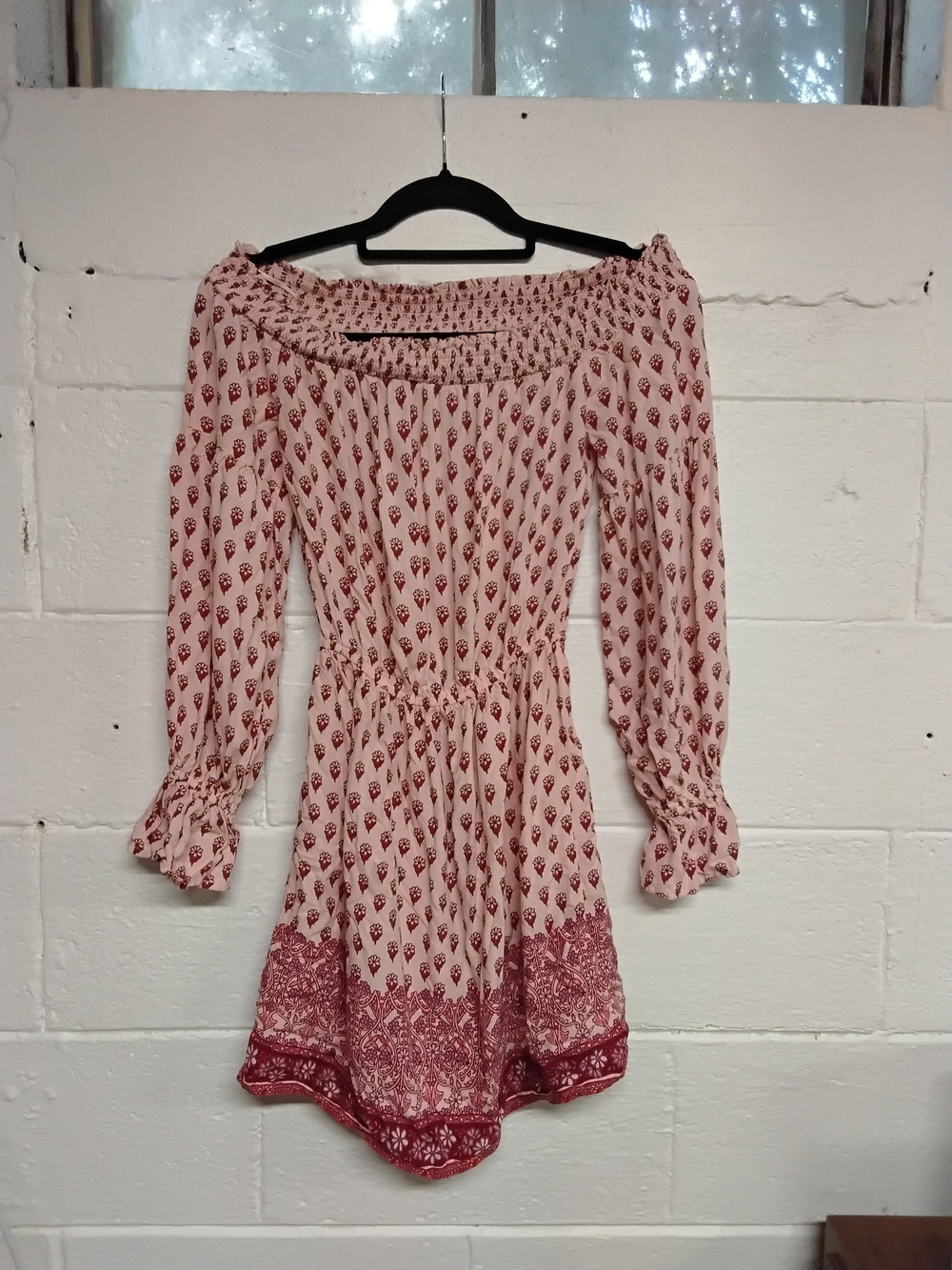 Hollister Off-Shoulder Pink Floral Print Dress